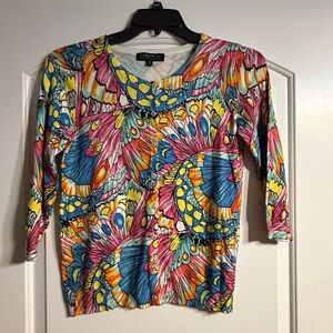 Joseph A Multicolor Abstract Cardigan